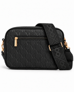Juego de dos bolsos Maxfly negros con flecos, vista frontal sobre fondo blanco