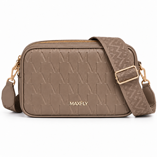 Bolso bandolera Maxfly de tres bolsillos en color beige